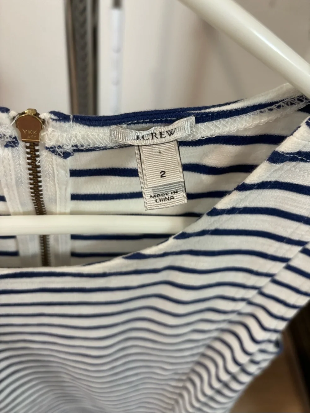 J. Crew Navy & White Striped Sleeveless Midi Dress